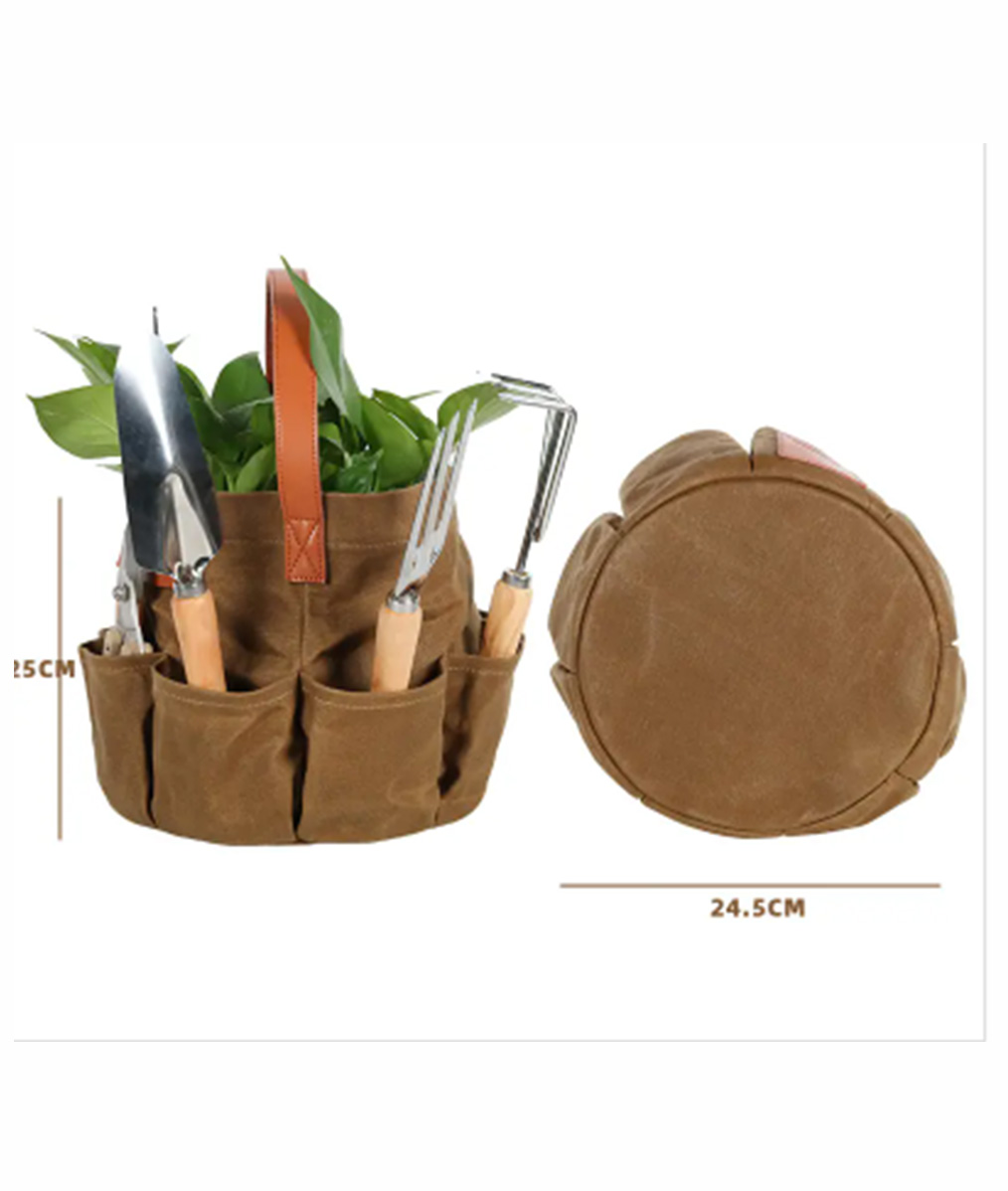 Waxed Canvas Garden Tools Bucket Bags 